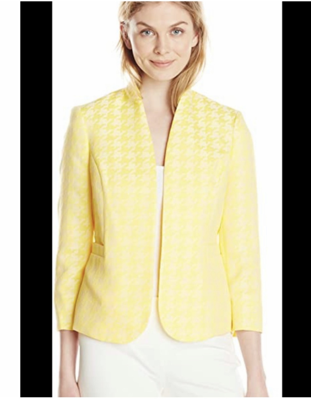 Kasper New With Tags Yellow Blazer Open Front Size 6P